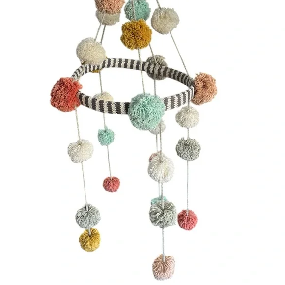 BlaBla Bla Bla Peru Pom Pom Mobile Baby Crib Nursery Handcrafted Handmade Boho - Picture 6 of 13